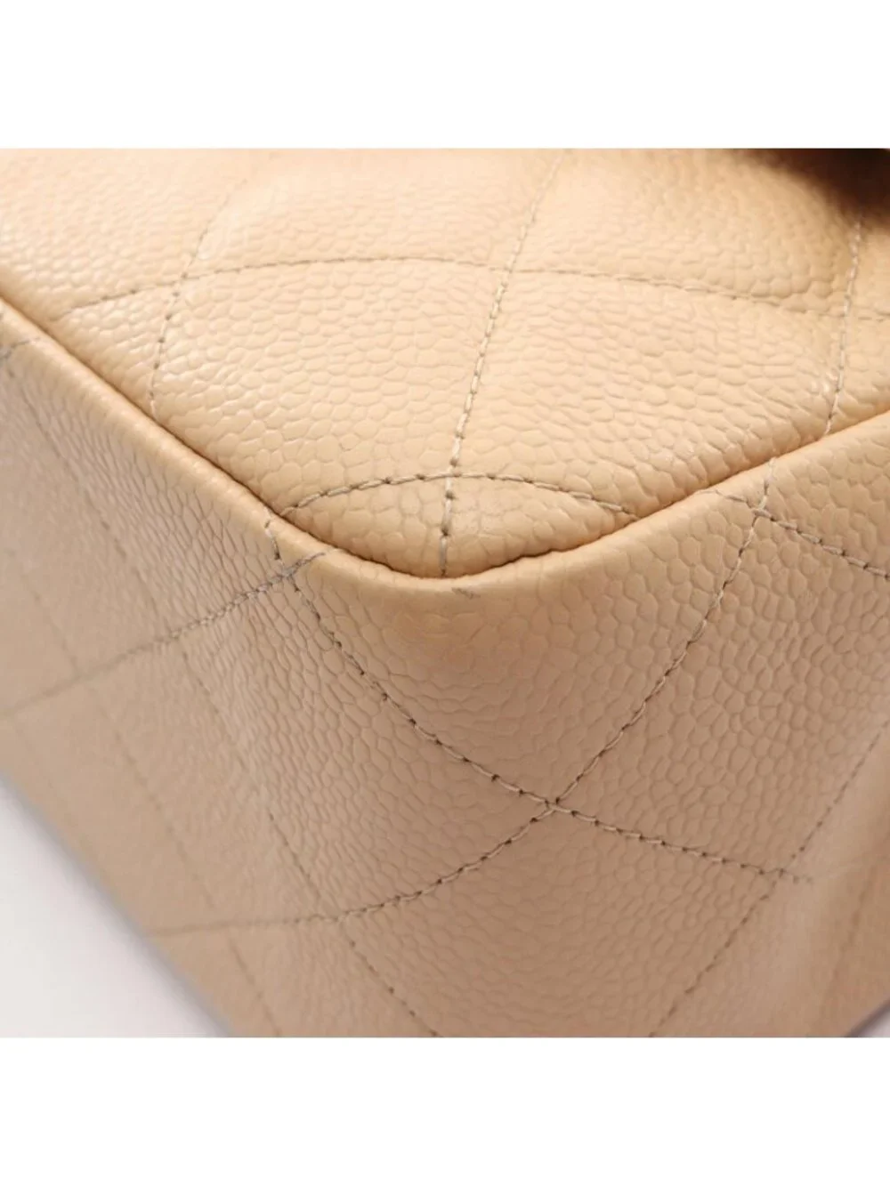 Chanel Shoulder Bag Maxi Quilted 30 Classic Large Double Flap Beige Caviar